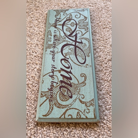 Wooden Wall Sign Home is where your story begins Rustic Home Decor 4” x 10” VGC! - Picture 2 of 3